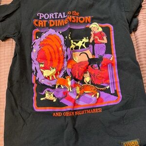 Black Cat Dimension Graphic T-Shirt